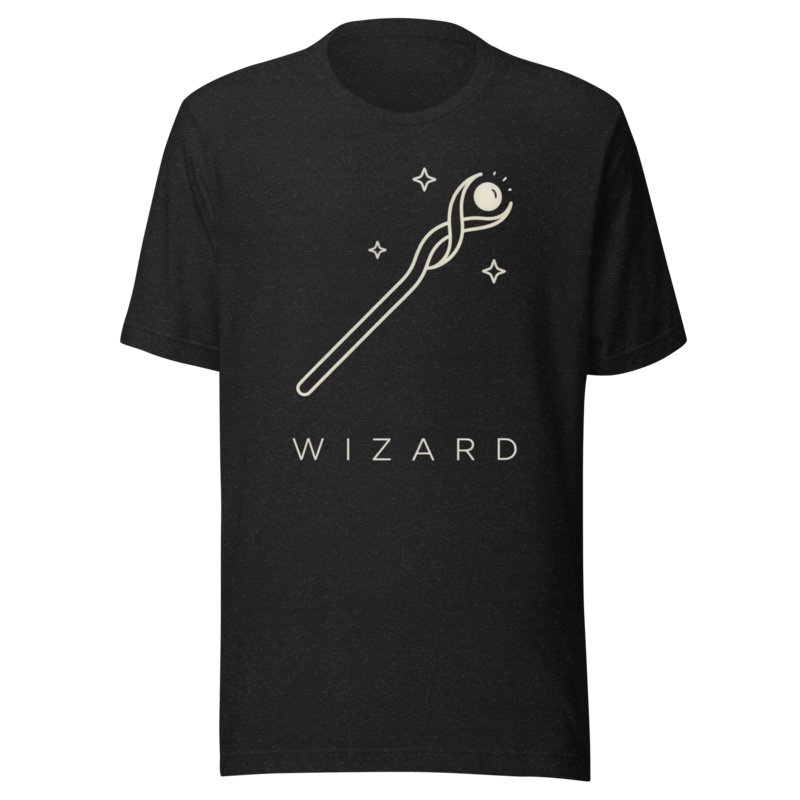 Wizard | TTRPG Class Icon Tee - Black Heather