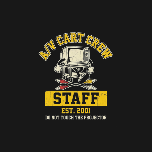 A/V Cart Crew Staff | School Nostalgia Tee design artwork