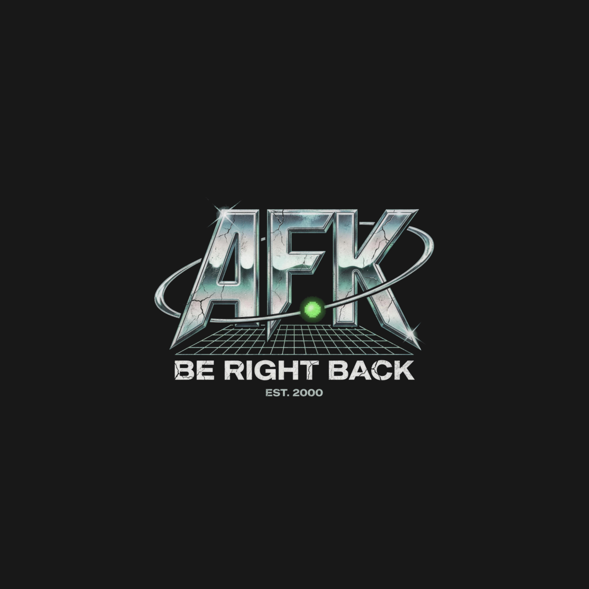 AFK (Be Right Back) | Y2K Chrome Tee design artwork