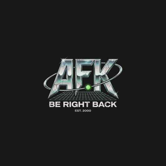 AFK (Be Right Back) | Y2K Chrome Tee design artwork