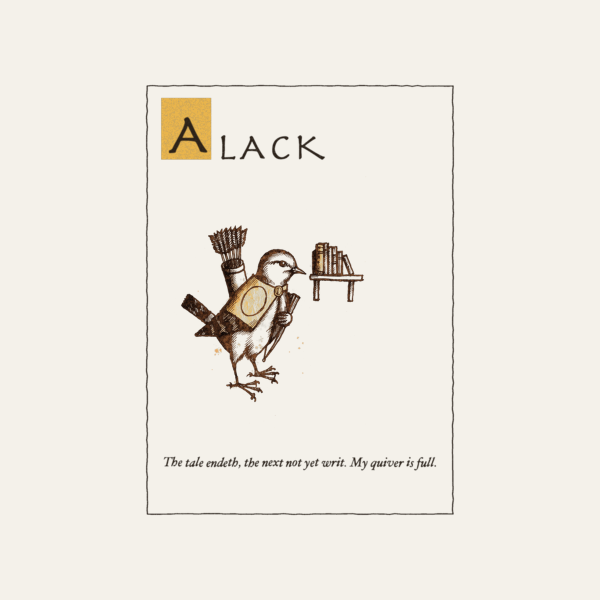 Alack: The Next Is Not Writ | Ye Olde Grievance Tee design artwork