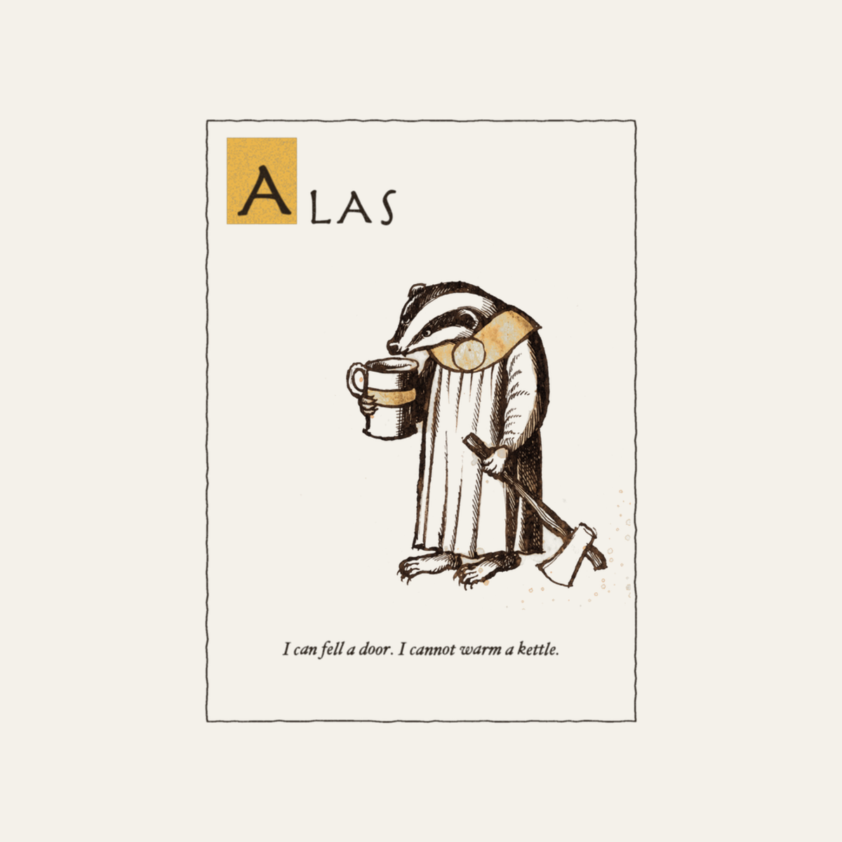 Alas: The Tea Is Cold | Ye Olde Grievance Tee design artwork