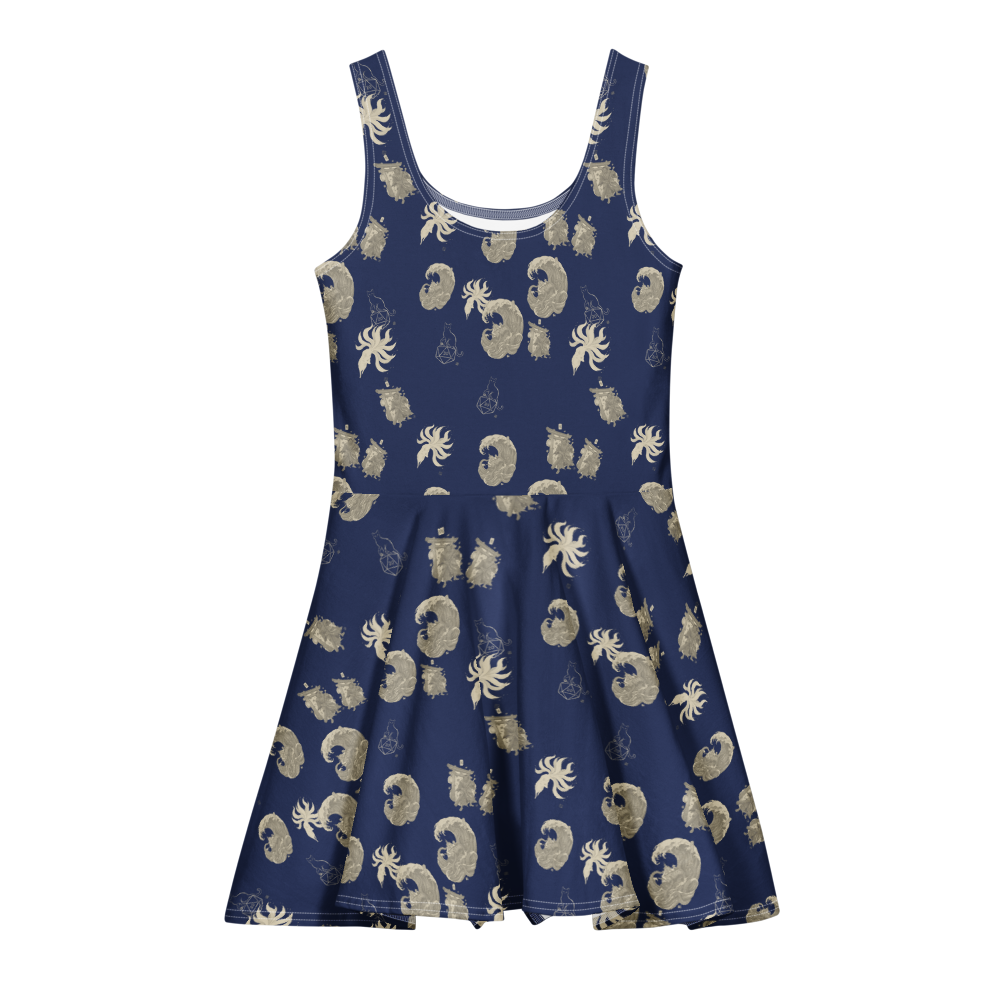 Woodblock Wave | Dress - Cotton Skater