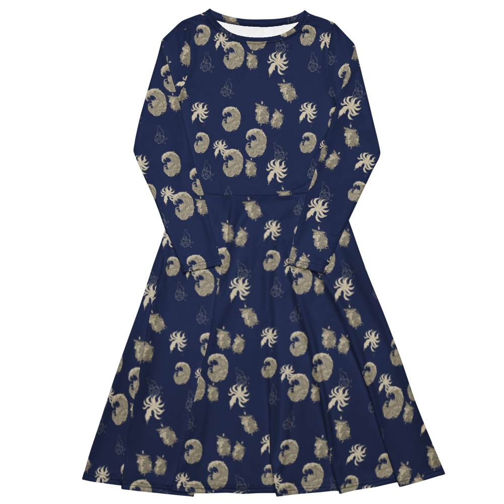 Woodblock Wave | Dress - Midi with Pockets