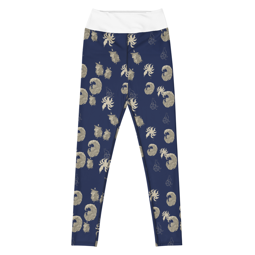 Woodblock Wave | Yoga Leggings - Leggings