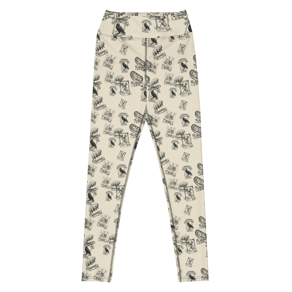 Specimen Plate, Cream | Yoga Leggings - flat