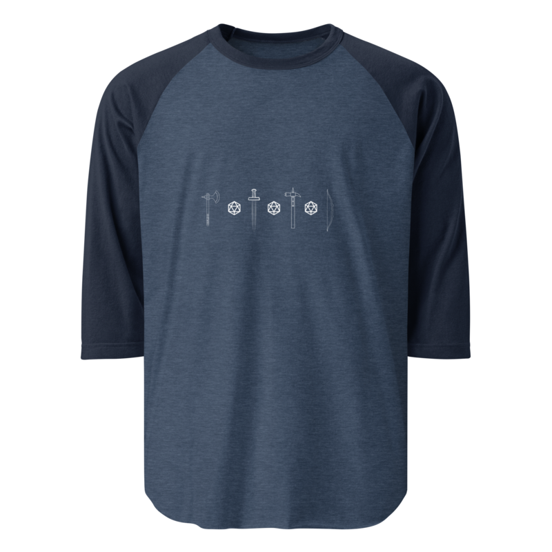 Dice and Dungeons 3/4 sleeve raglan shirt