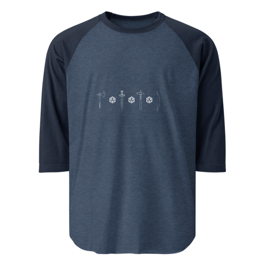 Dice and Dungeons 3/4 sleeve raglan shirt
