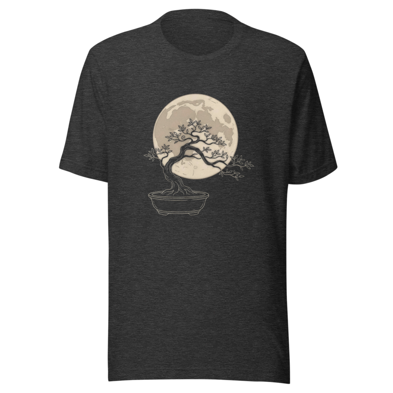 Bonsai Moon | Japanese Minimalist Tee - Dark Grey Heather