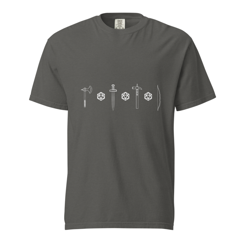 Dice Roller | Weapons & d20 Tee - Pepper