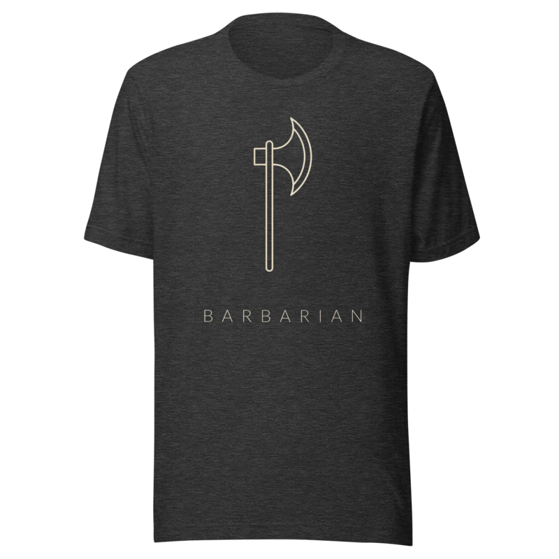 Barbarian | TTRPG Class Icon Tee - Dark Grey Heather