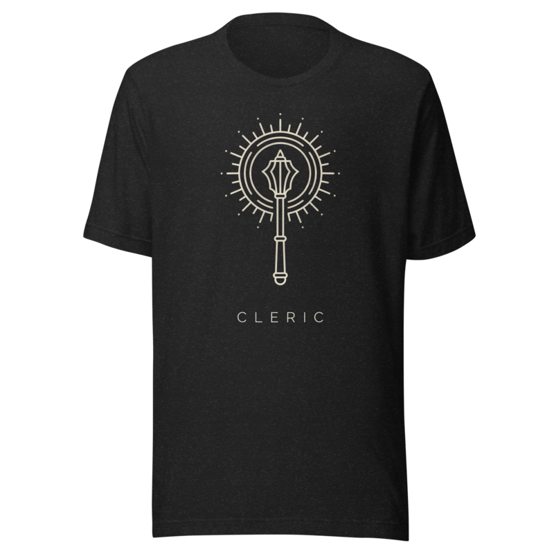 Cleric | TTRPG Class Icon Tee - Black Heather