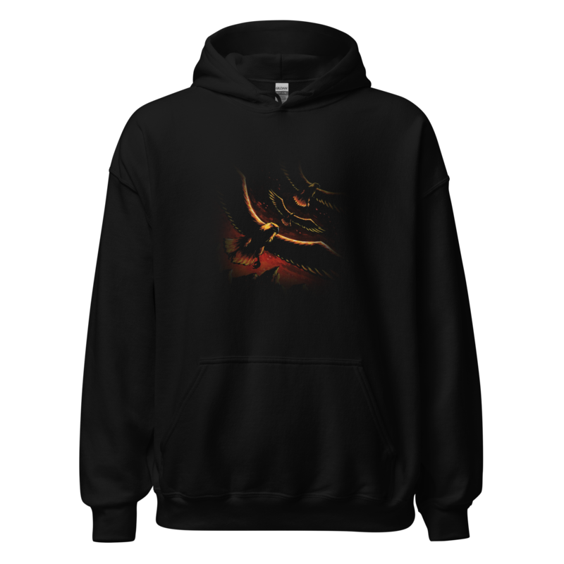 Over the Crags | Retro Fantasy Hoodie - Black