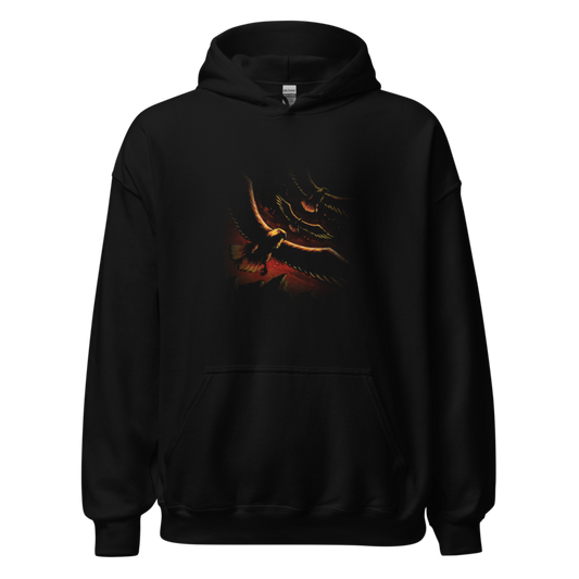 Over the Crags | Retro Fantasy Hoodie - Black
