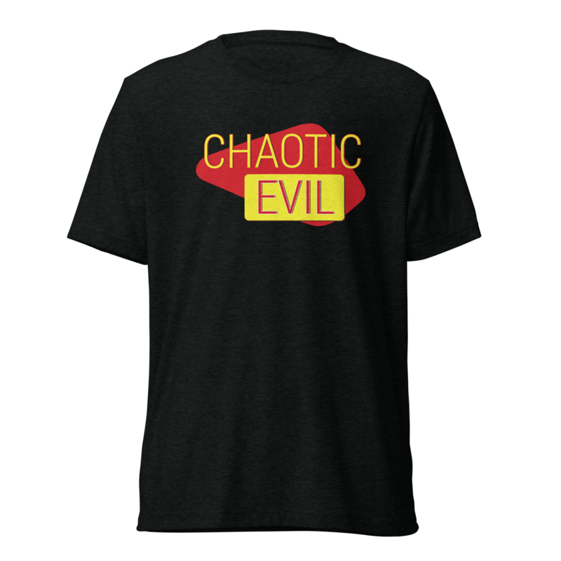 Chaotic Evil Shirt - Solid Black Triblend