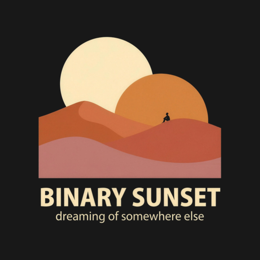 Binary Sunset | Space Dreamer Tee design artwork