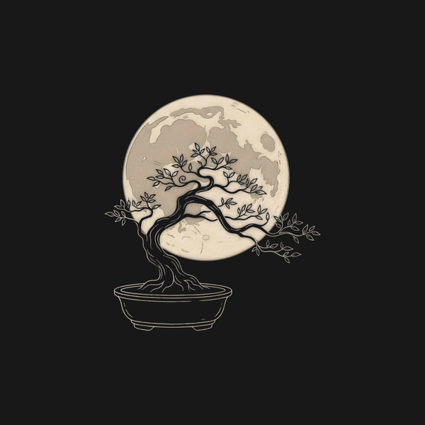 Bonsai Moon | Japanese Minimalist Tee design artwork