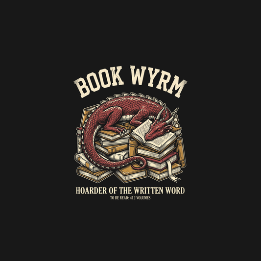 Book Wyrm | Dragon's Book Hoard Tee design artwork