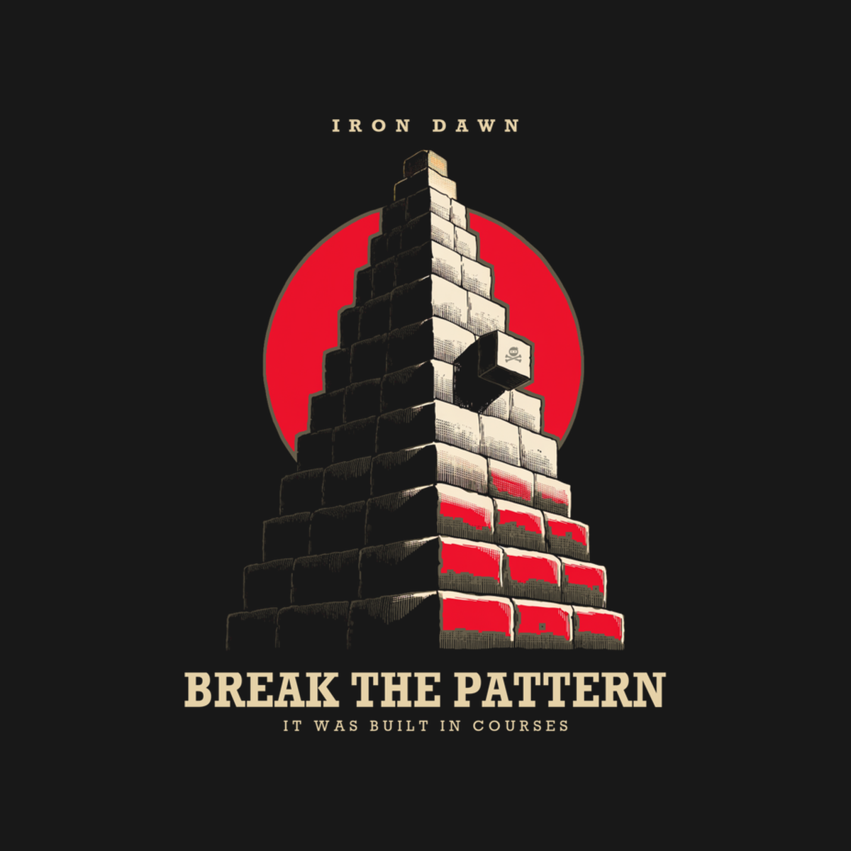 Break the Pattern | Iron Dawn Ziggurat Tee design artwork