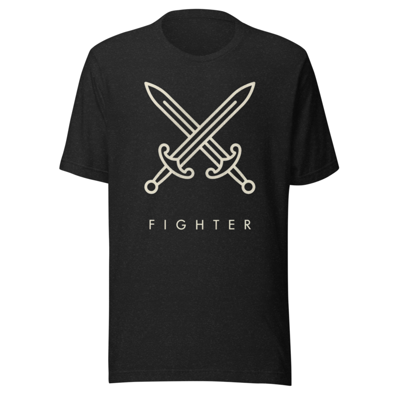 Fighter | TTRPG Class Icon Tee - Black Heather