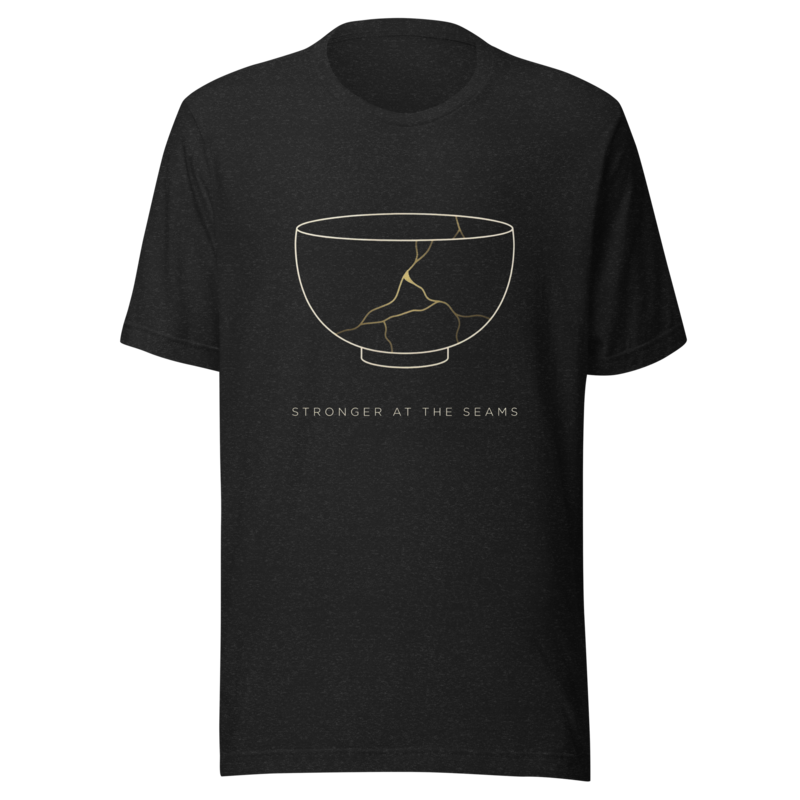 Kintsugi: Stronger at the Seams | Japanese Art Tee - Black Heather