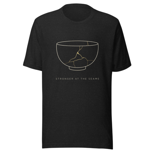 Kintsugi: Stronger at the Seams | Japanese Art Tee - Black Heather