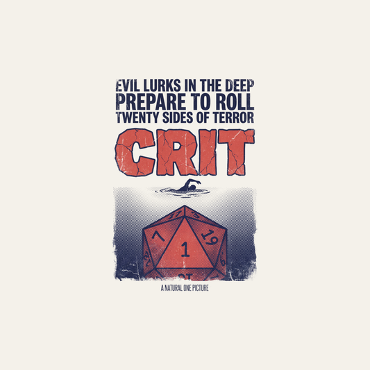 CRIT | Movie Poster Parody TTRPG Shirt | Vintage Horror Tee design artwork