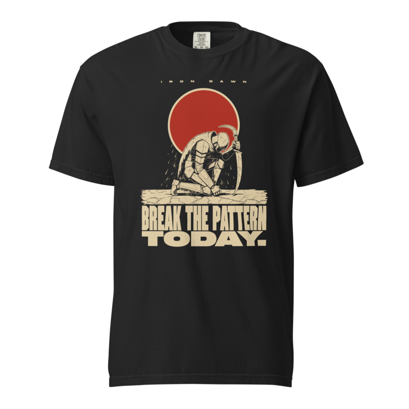 Break the Pattern Today | Iron Dawn Gym Heavyweight Tee - Black