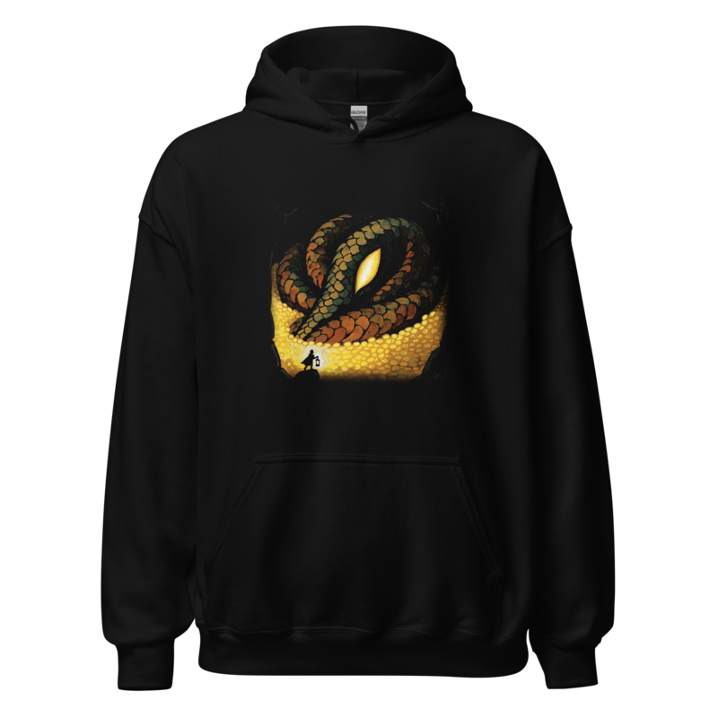 Where the Gold Sleeps | Retro Fantasy Hoodie - Black