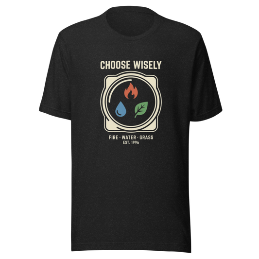 Choose Wisely: Fire, Water, Grass | Retro Gamer Tee