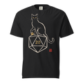 The Familiar | Cat and d20 Sumi-e Ink Shirt | TTRPG Tee - Black