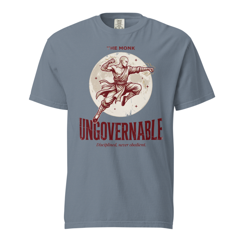 Monk - Ungovernable | TTRPG Class Shirt | Vintage Tabletop RPG Tee - Blue Jean