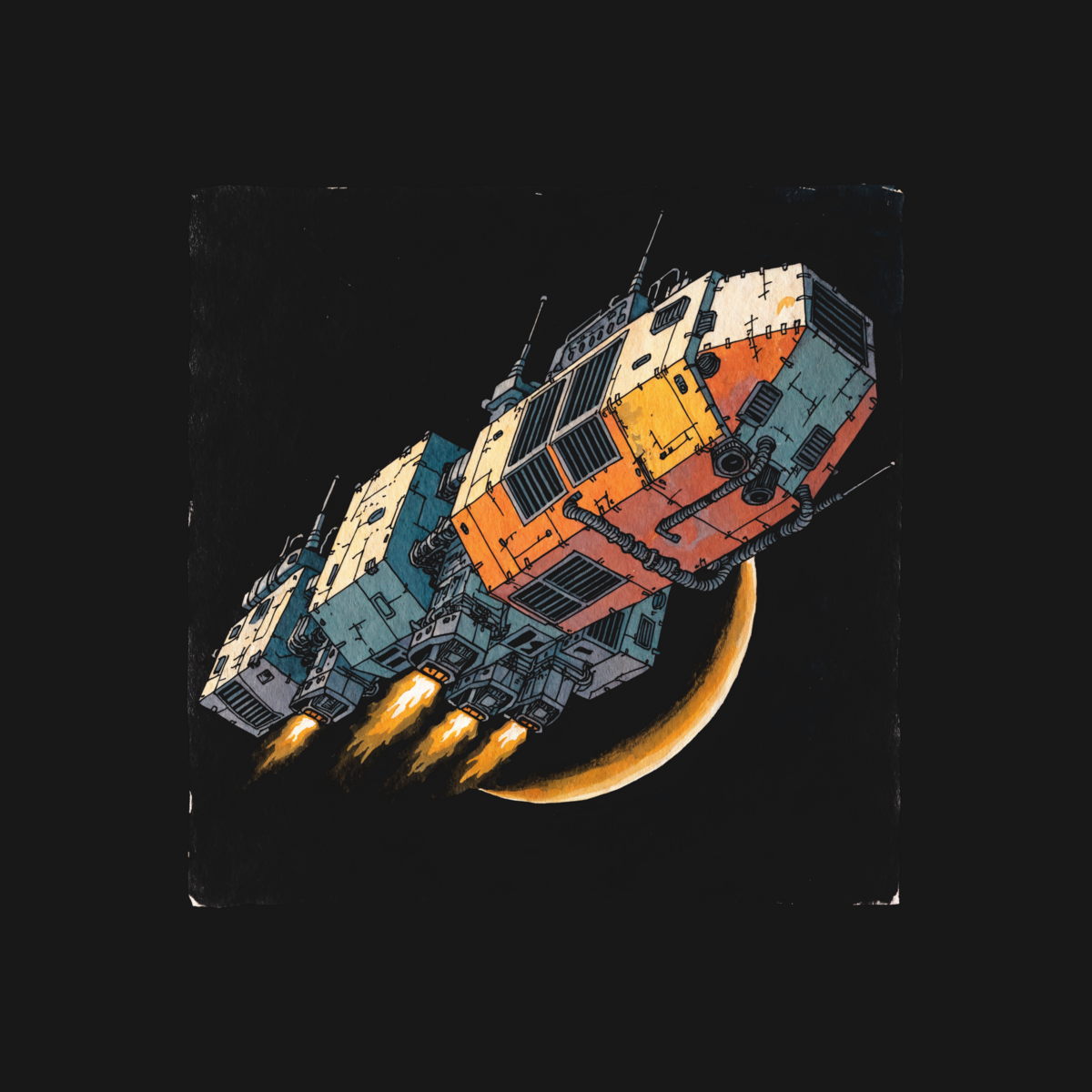 Fastest Junk in the Sector | Retro Space Opera Tee design artwork