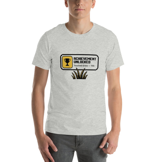 Achievement Unlocked — Touched Grass | Gamer Tee