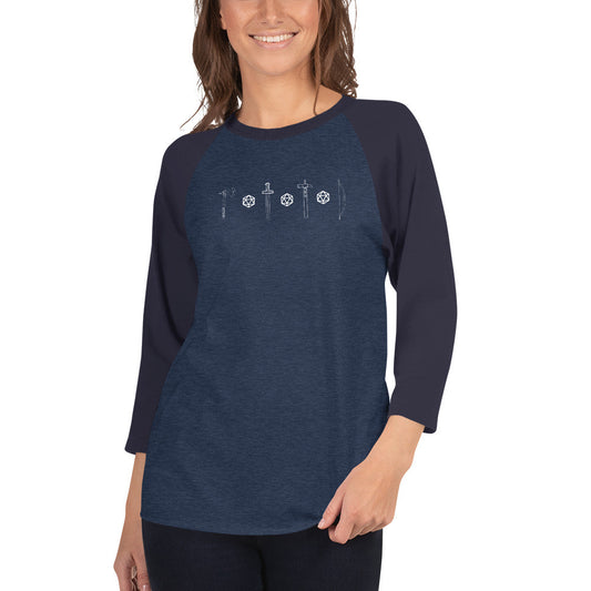 Dice and Dungeons 3/4 sleeve raglan women