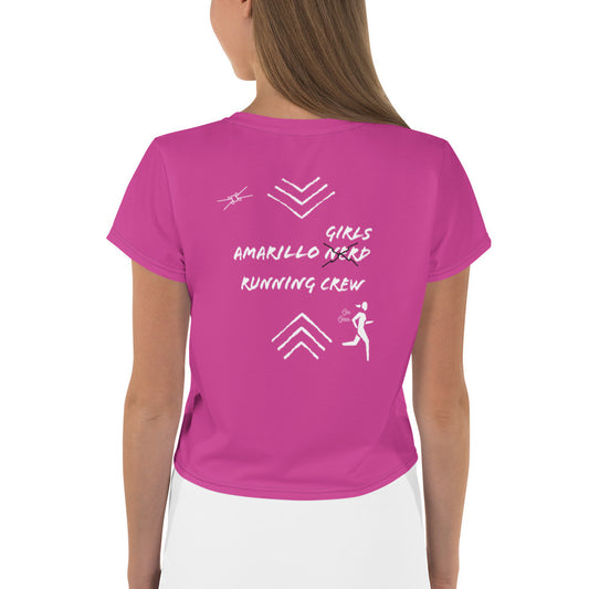 Dark Pink/White Amarillo Runner Crop Tee