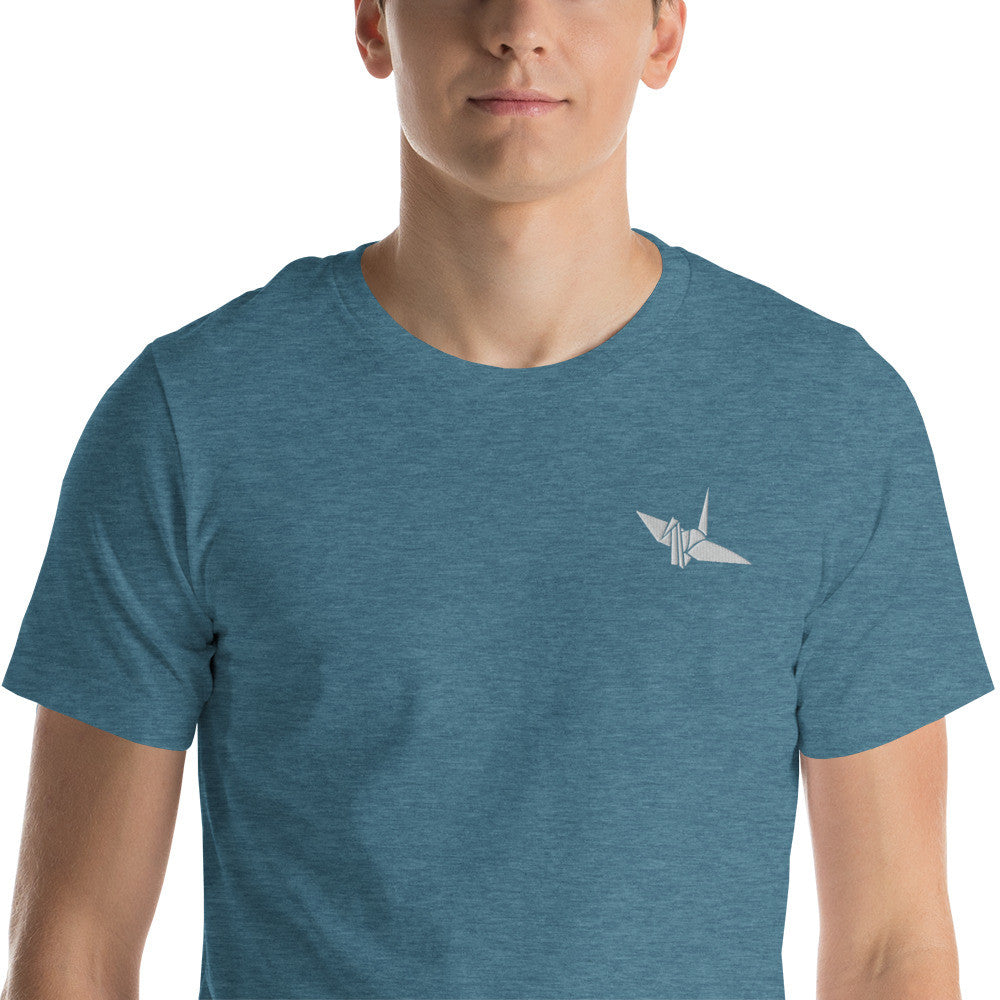 Origami Crane Embroidered T-Shirt
