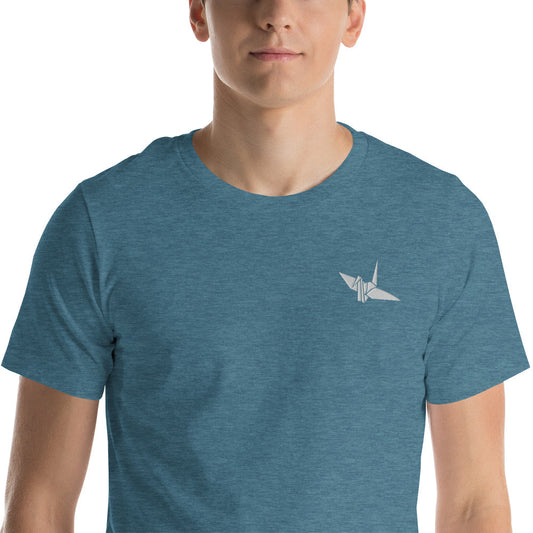 Origami Crane Embroidered T-Shirt