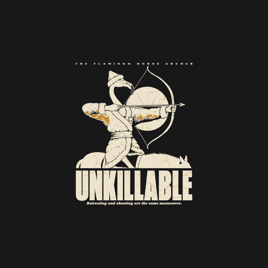 Flamingo Horse Archer | Unkillable Warrior Tee design artwork