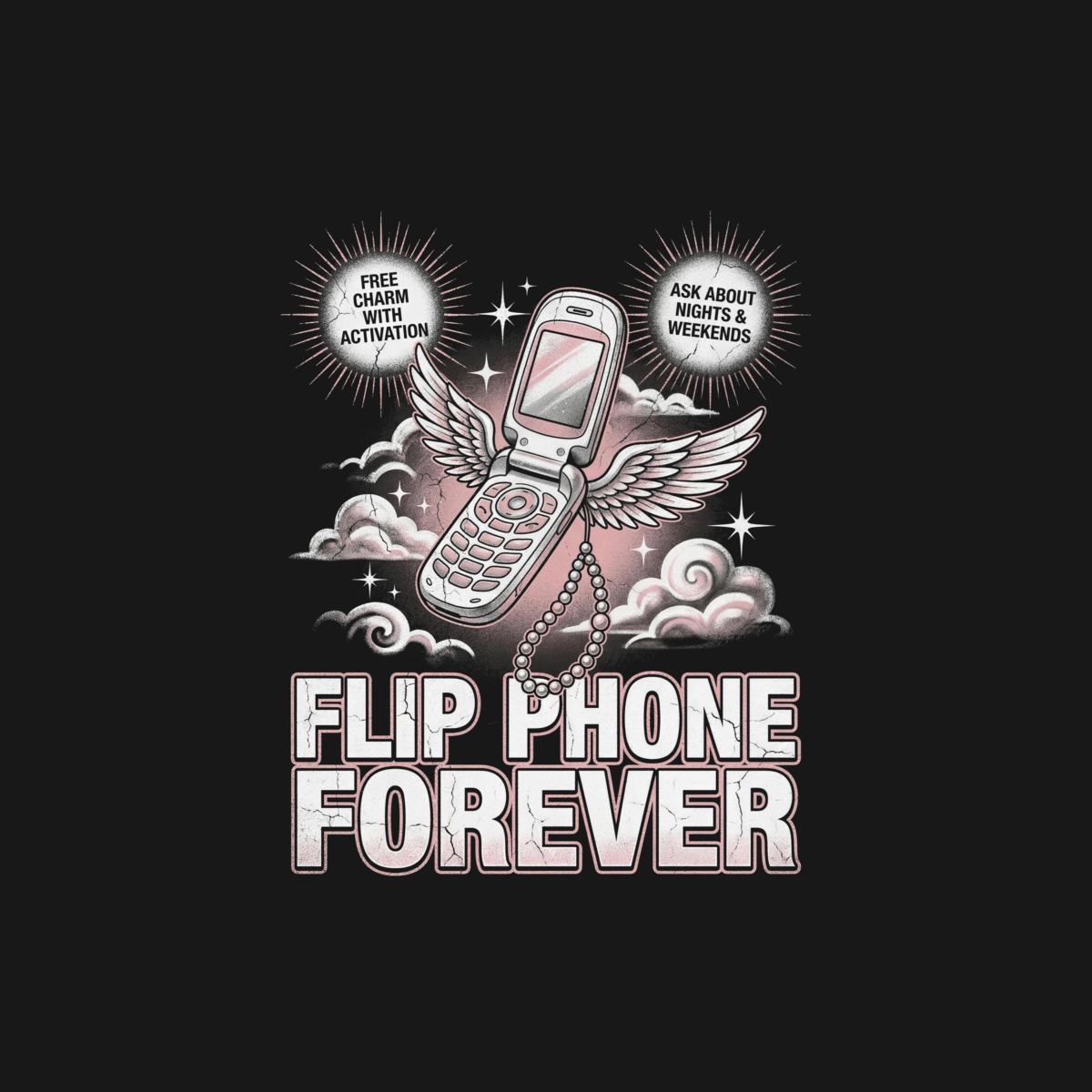 Flip Phone Forever | Y2K Bootleg Tee design artwork