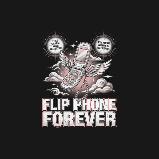 Flip Phone Forever | Y2K Bootleg Tee design artwork