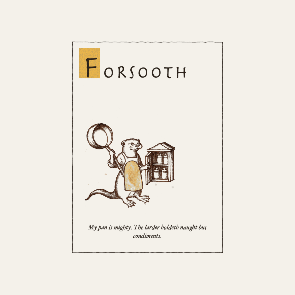 Forsooth: Naught But Condiments | Ye Olde Grievance Tee design artwork