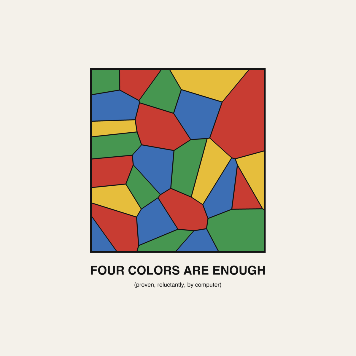 Four Colors Are Enough | Math Theorem Tee design artwork