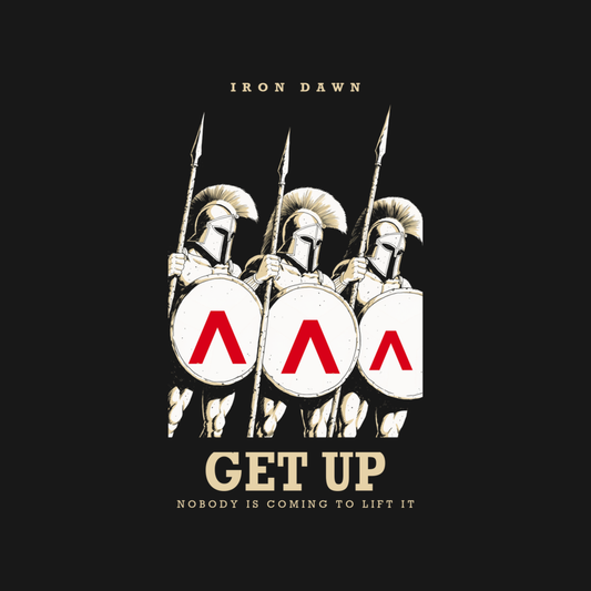 Get Up | Iron Dawn Phalanx Tee design artwork