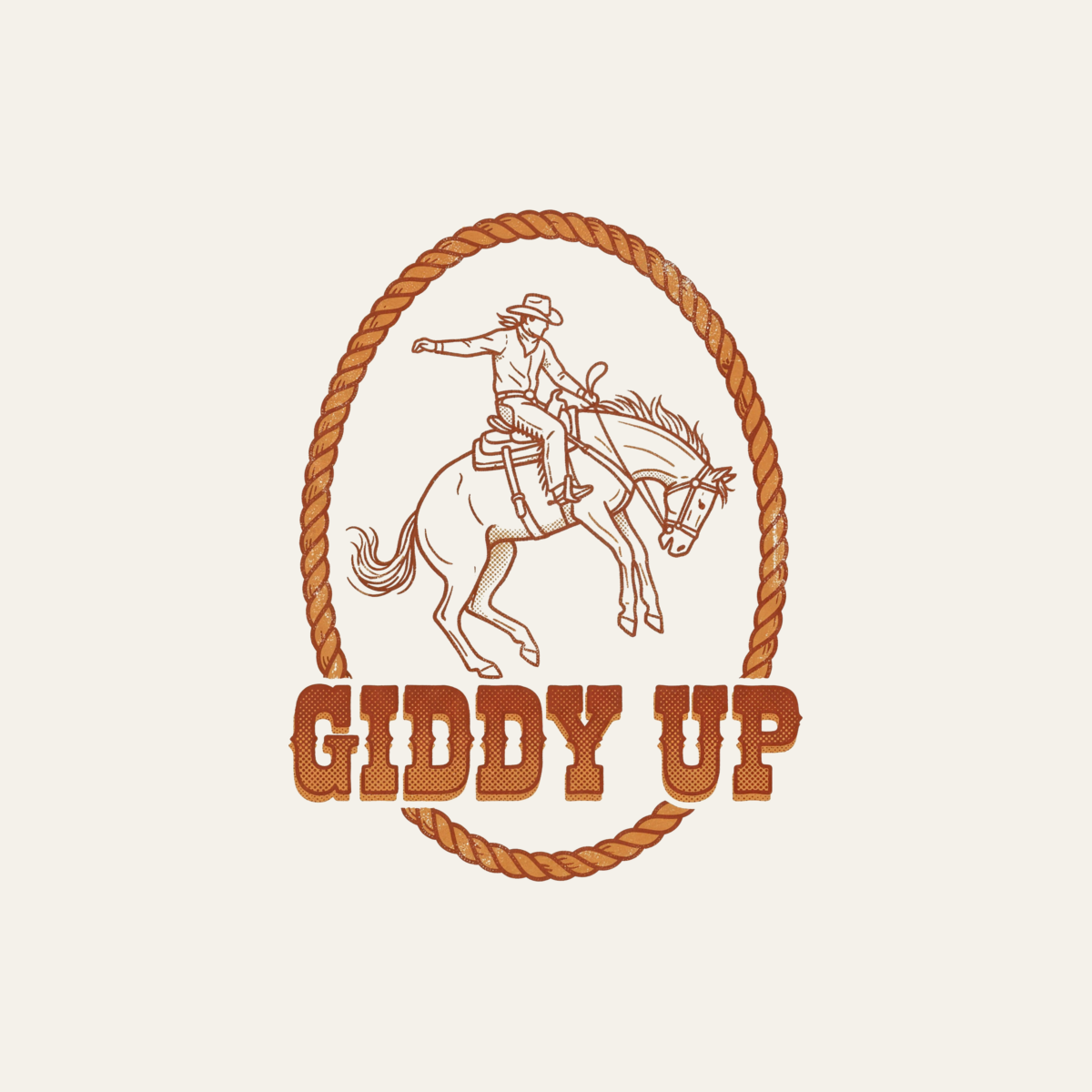 Giddy Up | Vintage Rodeo Tee design artwork