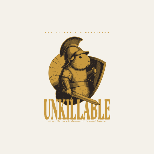 Guinea Pig Gladiator | Unkillable Warrior Tee design artwork