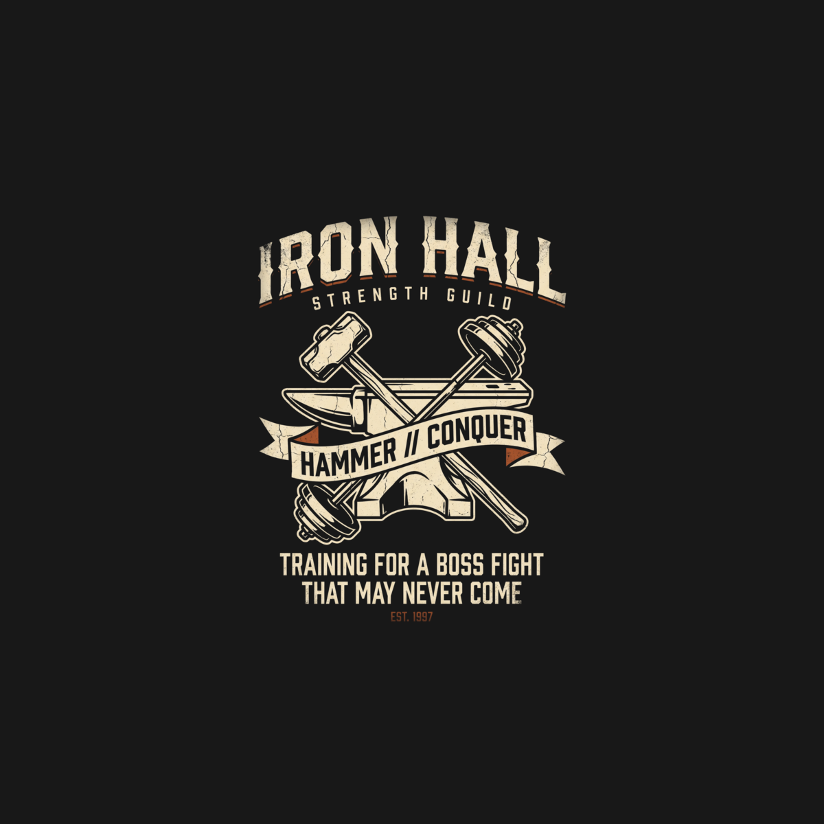 Hammer // Conquer | Iron Hall Strength Guild Tank design artwork
