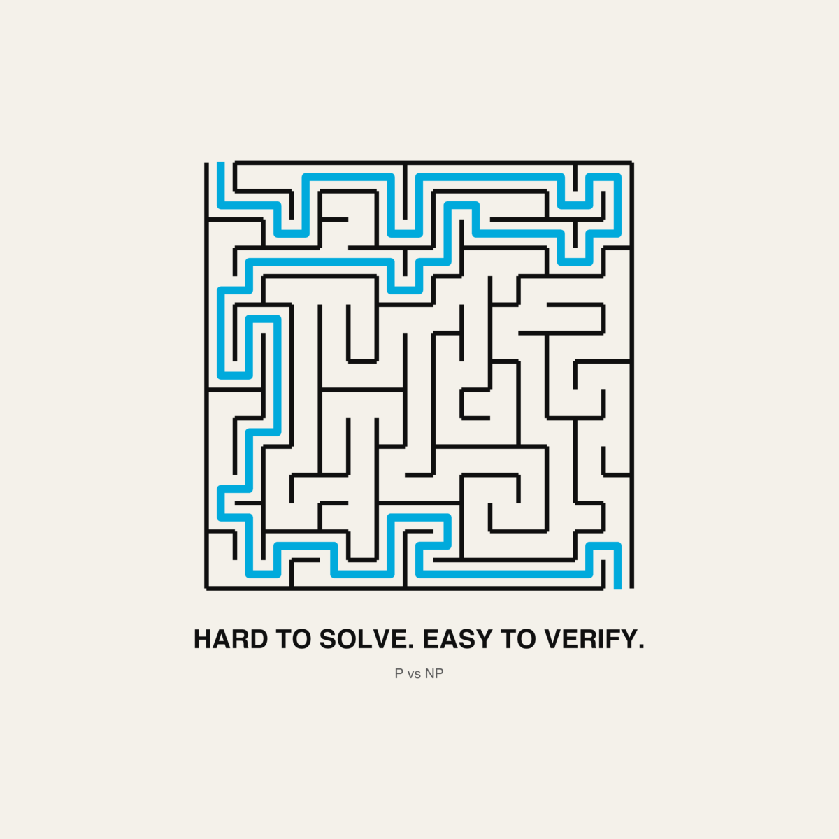 Hard to Solve. Easy to Verify: P vs NP | Computer Science Tee design artwork