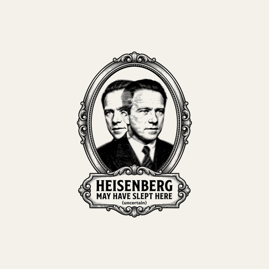 Heisenberg May Have Slept Here (Uncertain) | Physics Tee design artwork