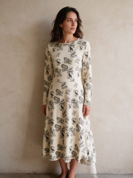 Specimen Plate, Cream | Dress - worn scene